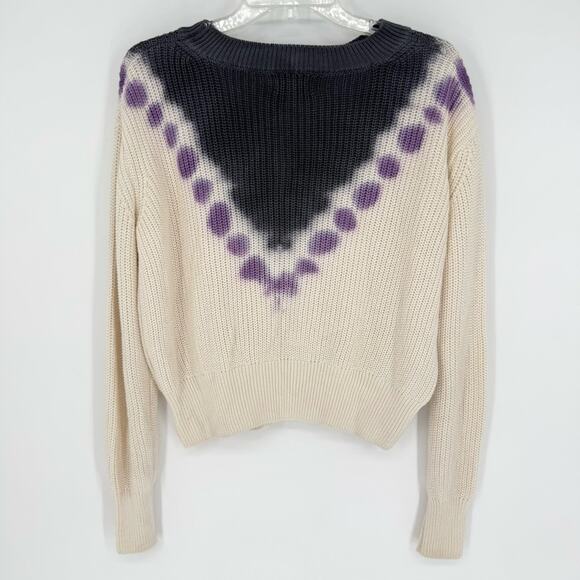 Anthropologie T.La Dahlia Tie Dye Crew Neck Sweater Thick Knit Chunky Size S - Picture 9 of 10